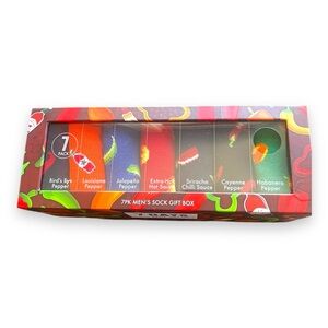 NIB 7 Days of Hot Chili Sauce Socks in a Gift Box Mens 7 Pack  Size 8-12 Novelty